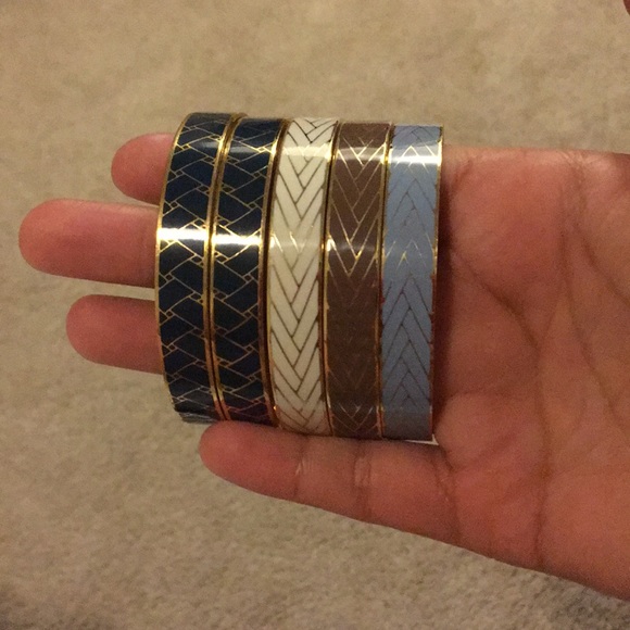 5 J Crew Enamel Bangles - Picture 1 of 1